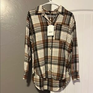 Plaid Button-Up Shirt
